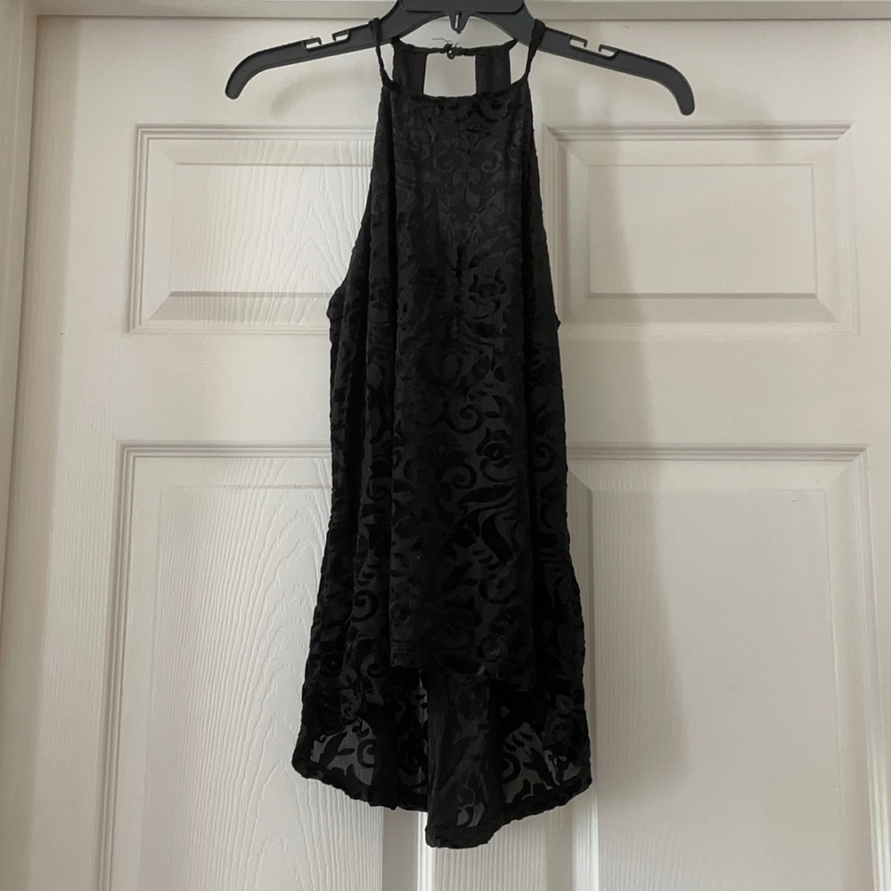 Women’s black burnt velvet top